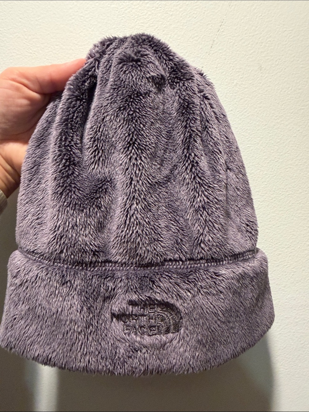 Women’s North Face Purple Fuzzy Beanie